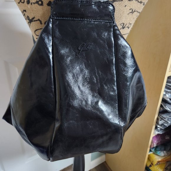 Fabulous Black Patent Calfskin Gabs Backpack NWT Lucchi Campomaggi Company - Picture 6 of 7